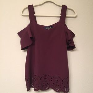 Francesca Blue Rain Maroon Top